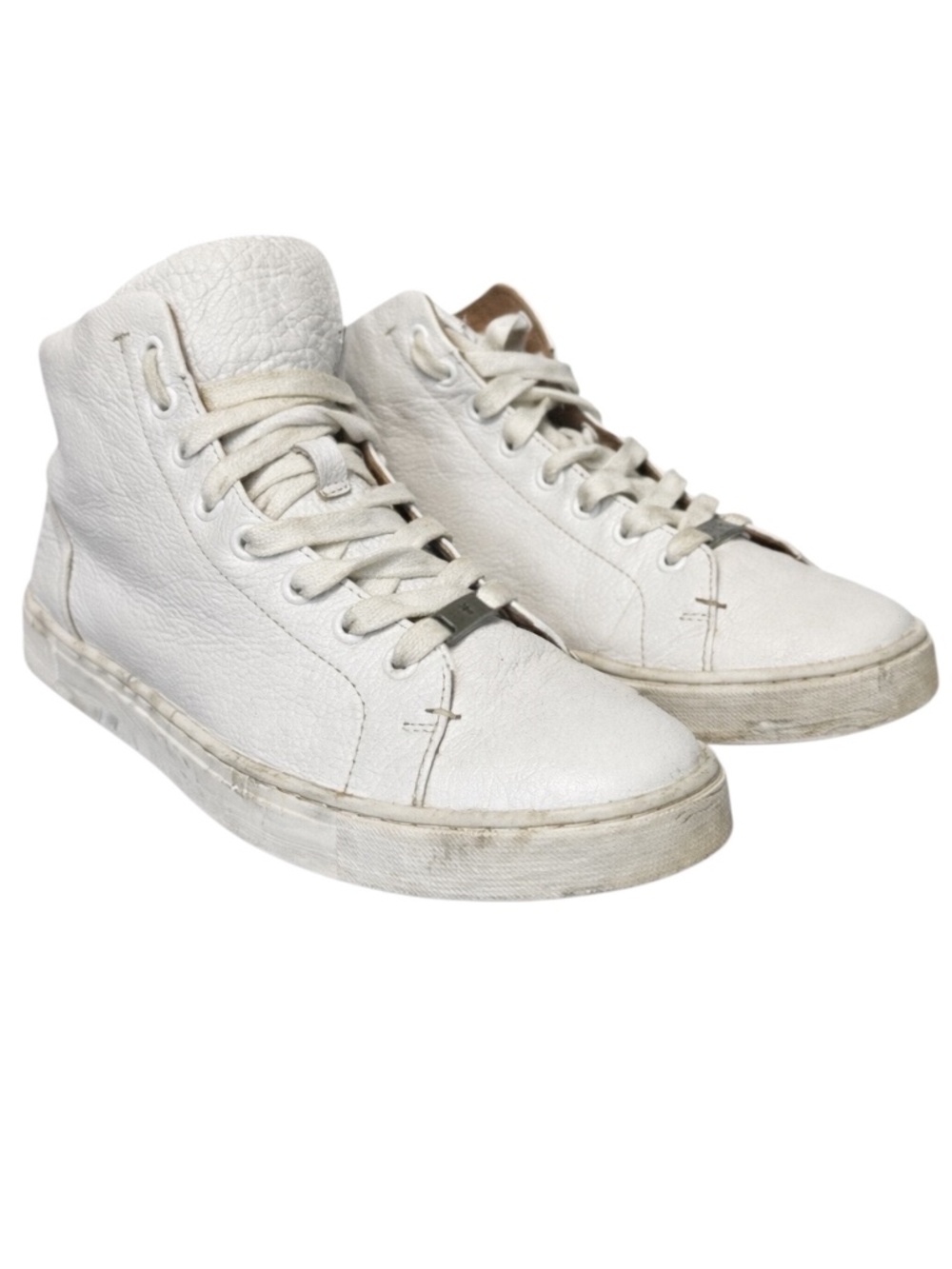 Frye Ivy High Top Leather Sneakers White Lace Up Women's Size 8